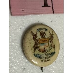 Michigan State Seal Sweet‎ Caporal Cigarettes Whitehead Hoag Pinback Button